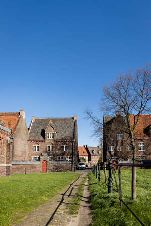 Gent, Belgium - March 22, 2020: The Saint Elisabeth beguinage is Unesco World Heritageのeditorial素材