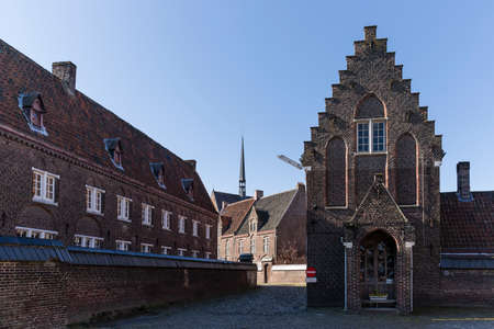 Gent, Belgium - March 22, 2020: The Saint Elisabeth beguinage or Groot Begijnhof is Unesco World Heritageのeditorial素材