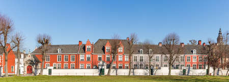 Gent, Belgium - April 1, 2020: Houses in the small beguinage Ter Hoyen. Unesco Listed.のeditorial素材