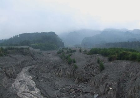 Merapi mountain range, Central Java. Place of eruption 2007