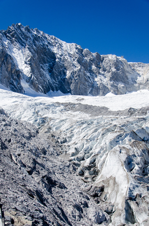 Glacier on Jade dragon snow mountain with the peakの写真素材