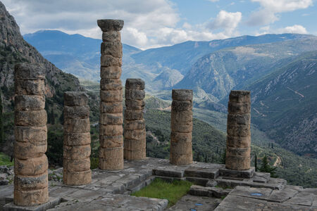 Temple of Apollo at Delphi oracleのeditorial素材