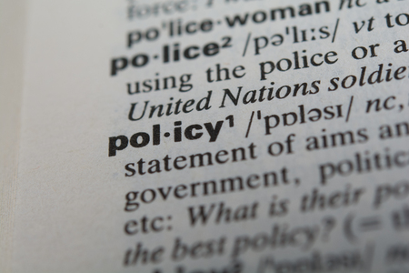 Definition of the word policy, close upの写真素材