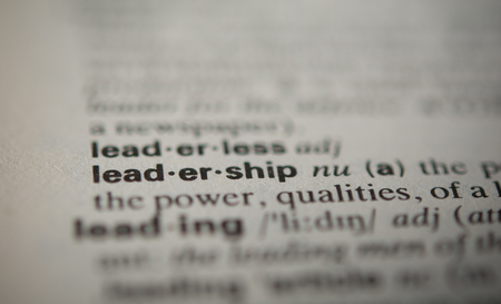 Definition of the word leadership, close upの写真素材