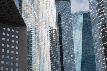 Modern corporate district with skyscrapers from steel and glassの写真素材