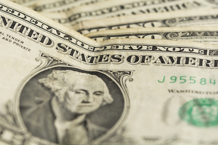 Pattern of US dollars. Close up, Selective focusの写真素材