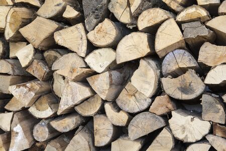 A stack of woods for fireplace, stock for the cold daysの写真素材