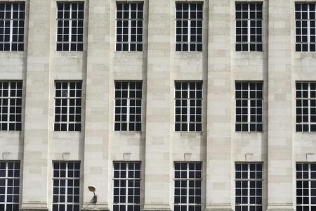 Pattern of windows on the facade of a buildingの写真素材