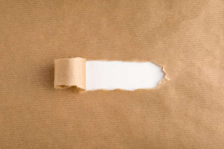 Ripped craft paper with torn edgesの写真素材