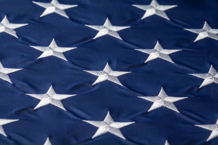 Full frame of the stars on the United States flag, close upの写真素材