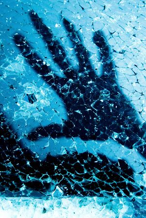 blue ice hand shadowの写真素材