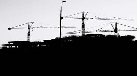 elevating cranesの写真素材