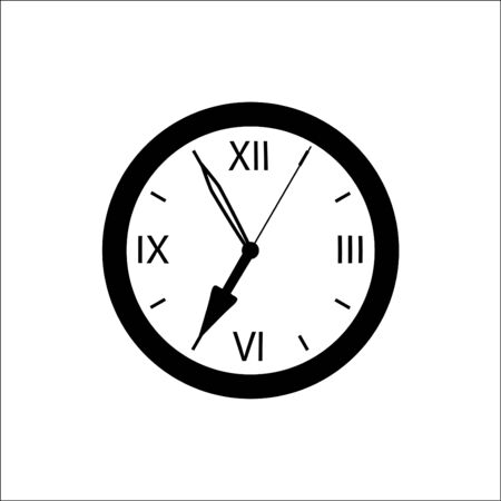 Wall clock showing seven o'clock time.のイラスト素材