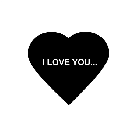 I love you - the inscription on the background of a heart.Vector icon.のイラスト素材