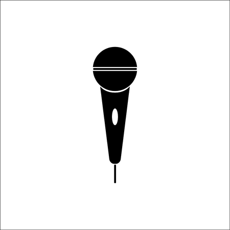 The microphone in the classic flat style.Vector icon.のイラスト素材
