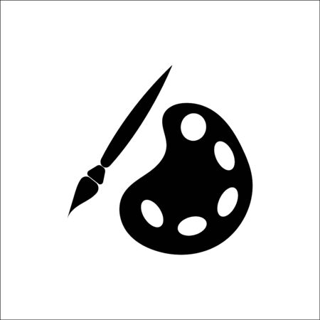 Palette and brushes icon.のイラスト素材