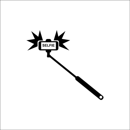 Selfi stick with flash.Vector icon.のイラスト素材