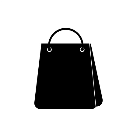 Bag for shopping in flat style.Vector icon.のイラスト素材