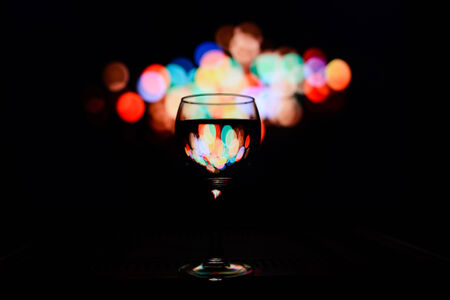 A glass reflection Bokeの写真素材