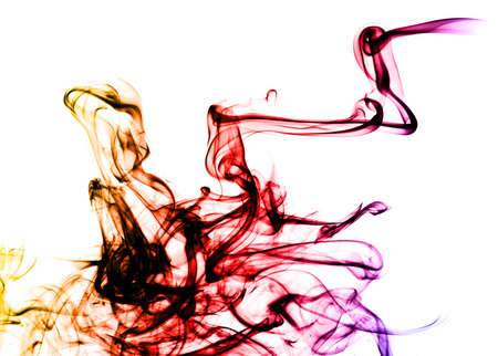 Beautiful colored Smoke abstract over white backgroundの写真素材