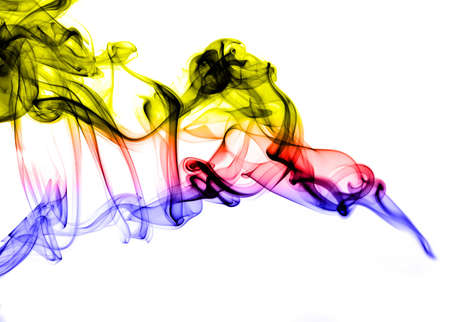 Gradient colored fume on the white background invertedの写真素材
