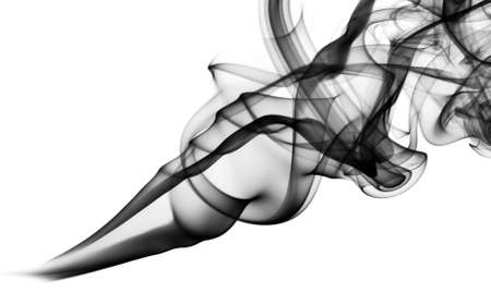 Beautiful smoke abstract shape On the white backgroundの写真素材