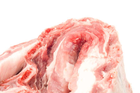 Raw Pork meat isolated on white の写真素材