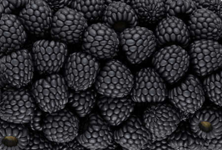 Black blackberry texture or background. CG renderの写真素材