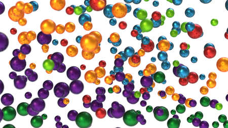 Colorful bubbles or balls over white. Useful as background. Extralarge resolutionの写真素材