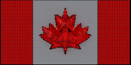 Canada flag assembled of diamonds. Over black. Extralarge resolution. Other gems are in my portfolioの写真素材