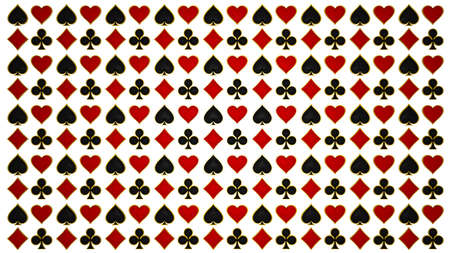 Card suits and poker. Isolated over white. Useful as texture or backgroundの写真素材