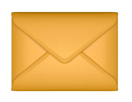 Mail and post - sealed paper envelope isolated over whiteの写真素材