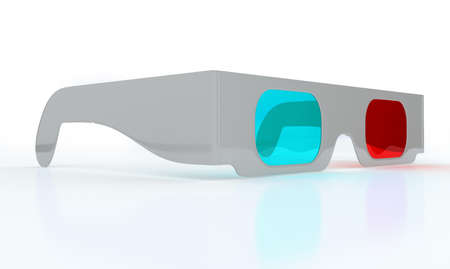 Stereoscopic 3D glasses for watching 3DTV with reflectionの写真素材