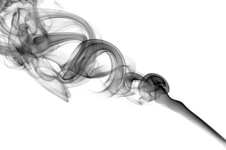 Abstract black smoke shape over the white backgroundの写真素材