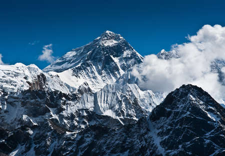 Everest Mountain Peak - the top of the world (8848 m)の写真素材