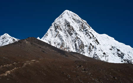 Kala Patthar and pumo ri mountains in Himalayas. Nepal (5100-5200 m)