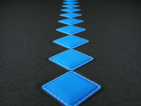 Black leather pattern with blue rhombuses (artistic shallow DOF)