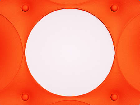 Red leather pattern with white circle and knobs. Large resolutionの写真素材