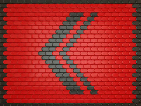 Turn left. red Leather background with arrow sign. Large resolution