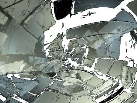 Pieces of Destructed or Shattered glass on white. Large resolution