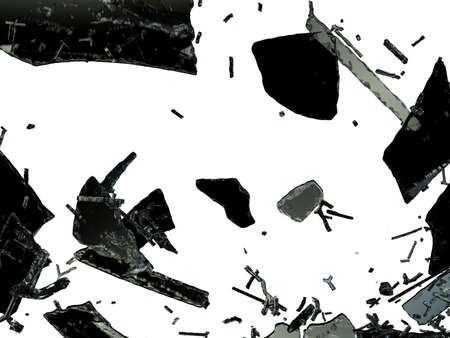 Glass cracked and Destructed on white. Large resolution