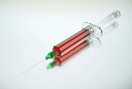 Close-up of Medical squirt or syringe with drugsの写真素材