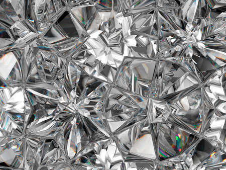 diamond structure extreme closeup and kaleidoscope. top view of round gemstone 3d render, 3d illustrationの写真素材