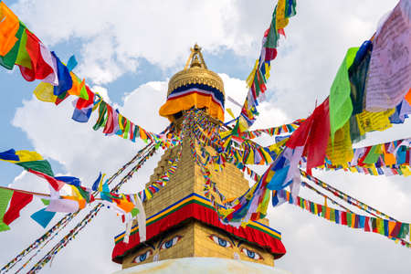 Boudhanath Stupa in Kathmandu, Nepal. Buddhist stupa of Boudha Stupa is one of the largest stupas in the worldの写真素材