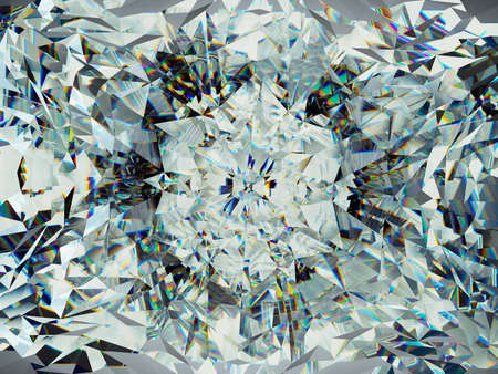 gemstone structure extreme closeup and kaleidoscope. top view of round gemstone 3d render, 3d illustrationの写真素材