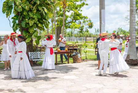 Dancers in coustumes for dancing son jarocho la bamba folk dance. Cuba, spring 2018のeditorial素材