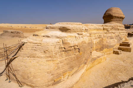 Great Sphinx of Giza from back side. Unusual view pointのeditorial素材