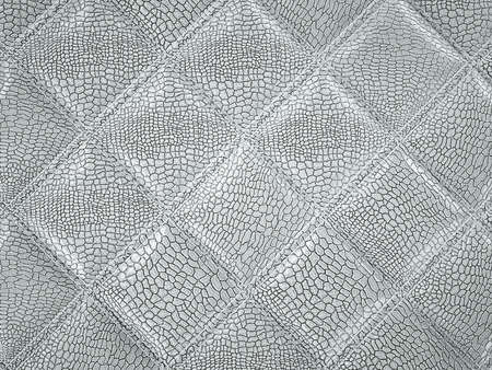 Alligator or crocodile Leather. Square stitched texture or background with bumps. 3d render, 3d...