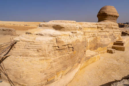 Great Sphinx of Giza from back side. Unusual view pointの写真素材
