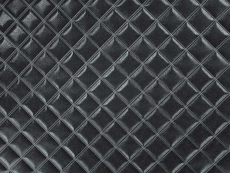 Alligator or crocodile black Leather. Square stitched texture or background with bumps. 3d render, 3d illustrationの写真素材